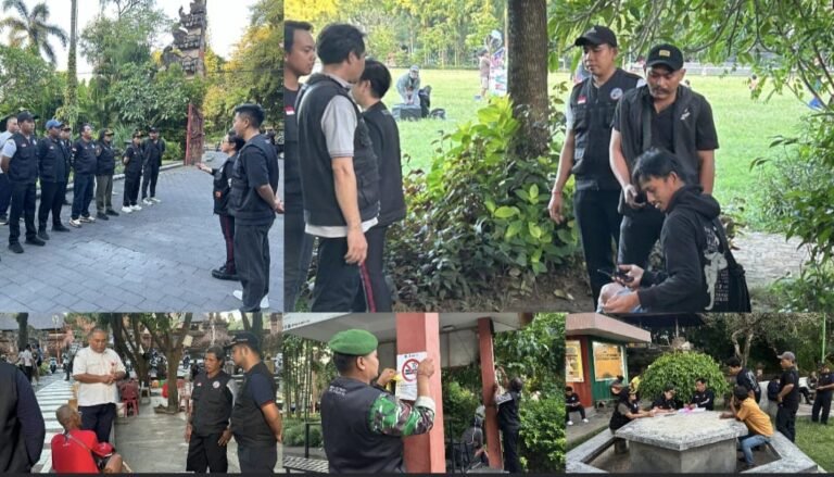 Sidak KTR di Puputan Badung, 7 Pelanggar Merokok Terjaring dan Terancam Tipiring