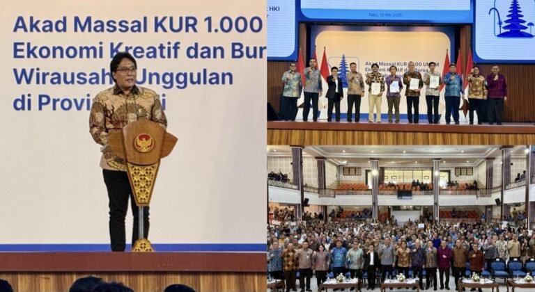 Bersama Tiga Menteri, Gelar Akad Massal 1.000 UMKM di Unud, Wagub Giri Prasta Tegaskan UMKM Bali Penopang Utama Ekonomi Kerthi Bali