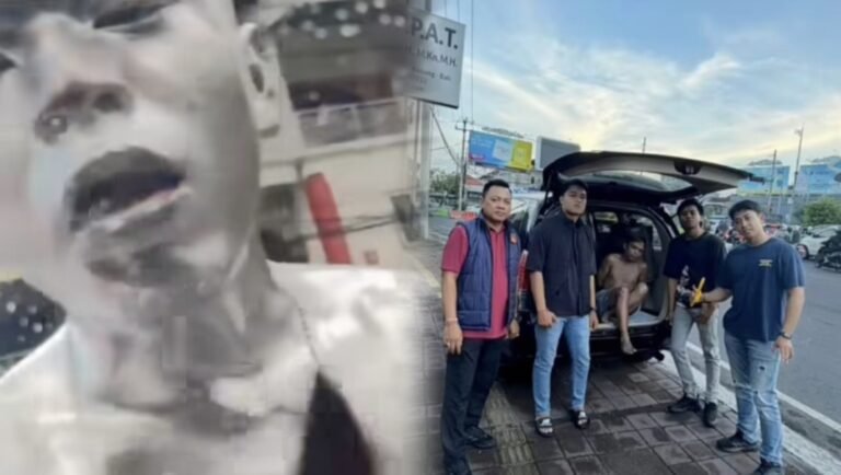 Viral! Manusia Silver Todong Pengendara Pakai Pisau di Simpang Sunset Road Ditangkap