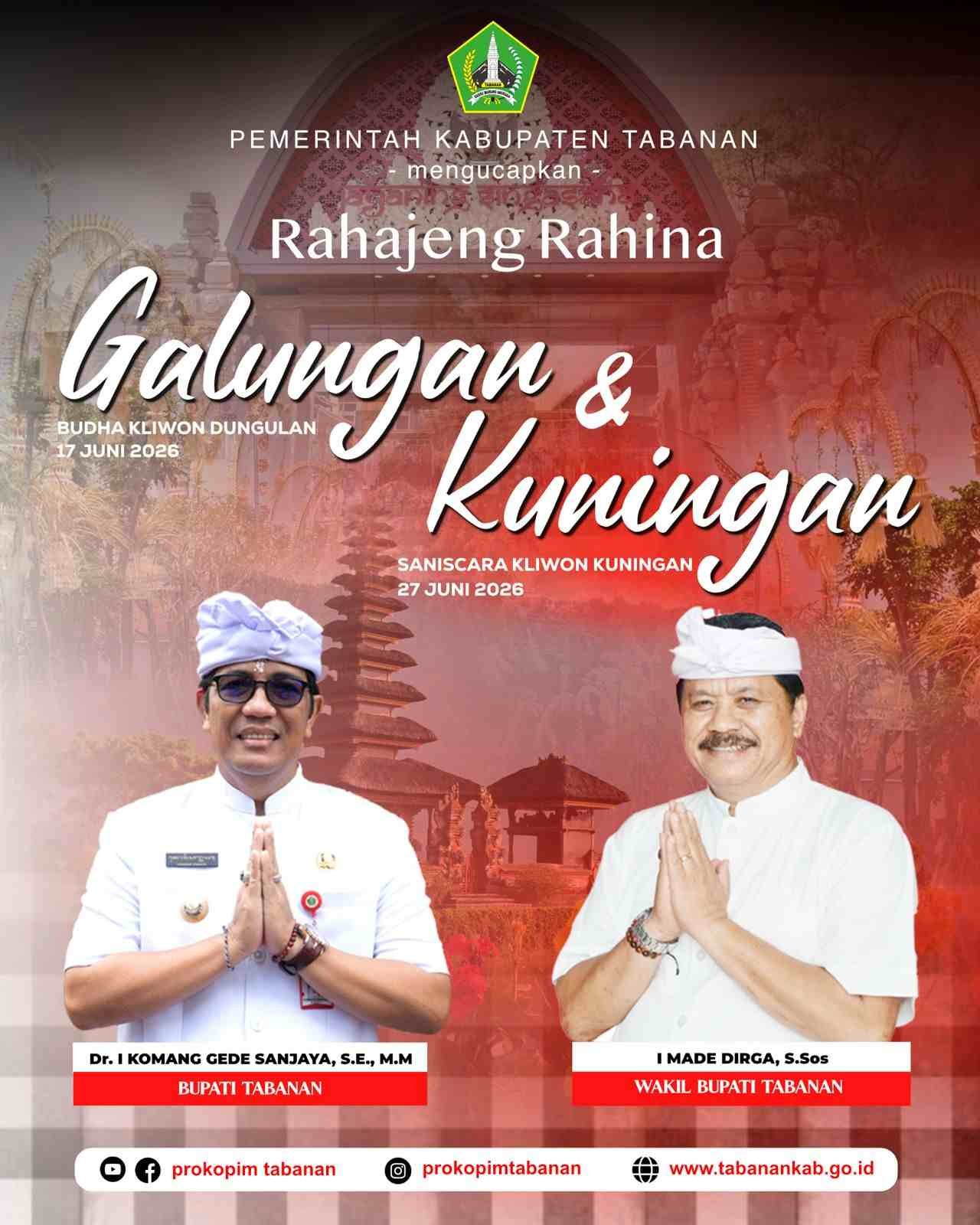 Bupati dan Wakil Bupati Tabanan Sampaikan Ucapan Selamat Hari Raya Galungan dan Kuningan 2026 (2)_RU0NMto40l