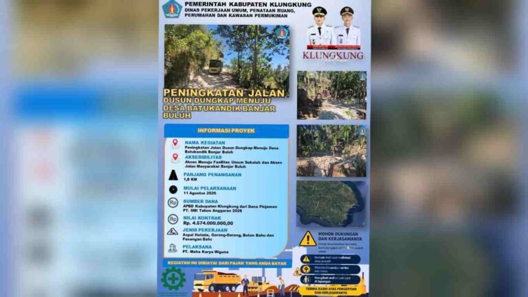 Jalan Dusun Dungkap-Batukandik Mulai Ditangani, Perkuat Akses Masyarakat Banjar Buluh